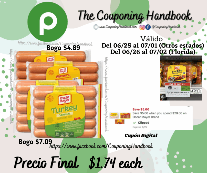 Oscar Mayer Hot Dogs por $1.74