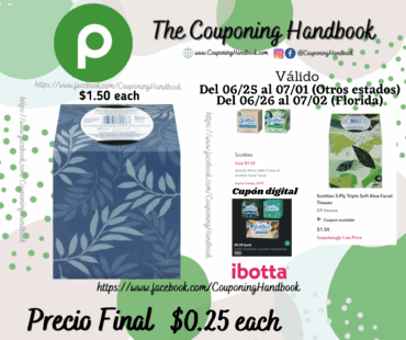 Scotties 2-Ply Everyday Comfort Facial Tissues 64 tissues por $0.25