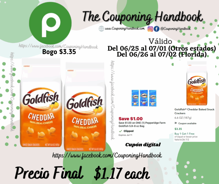 Goldfish® Cheddar Baked Snack Crackers por $1.17