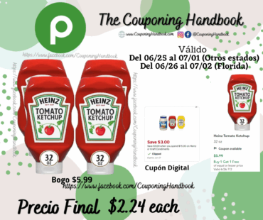 Heinz Tomato Ketchup 32 oz por $2.24