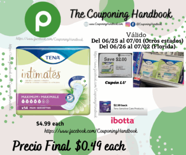 Tena Women’s Pads & Liners, Pads 14 Count por $0.49