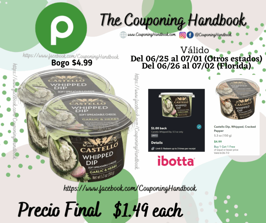 Castello Dip, Whipped, Garlic & Herbs 5.3 oz por $1.49