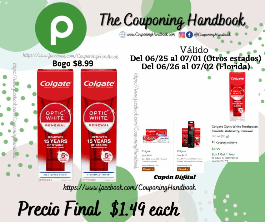 Colgate Optic White Toothpaste, Fluoride, Anticavity, Renewal por $1.49