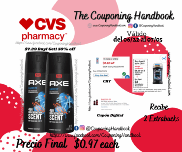 AXE Deodorant Body Spray por $0.97