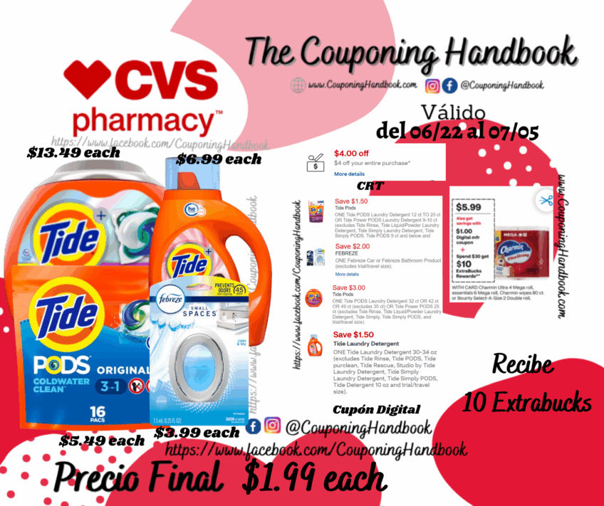 Productos Household y Laundry por $1.99