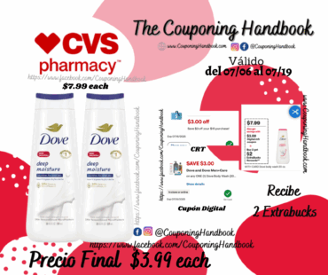 Dove Deep Moisture Body Wash For Dry Skin, 20 OZ por $3.99