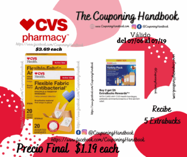 CVS Flexible Fabric Antibacterial Bandages, 20 CT por $1.19