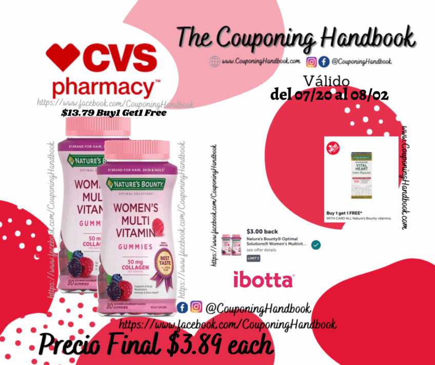 Nature’s Bounty Optimal Solutions Women’s Multivitamin Gummies, 80CT por $3.89