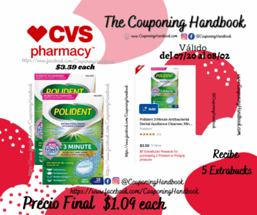 Polident 3 Minute Antibacterial Dental Appliance Cleanser, Mint Fresh, 30 CT por $1.09