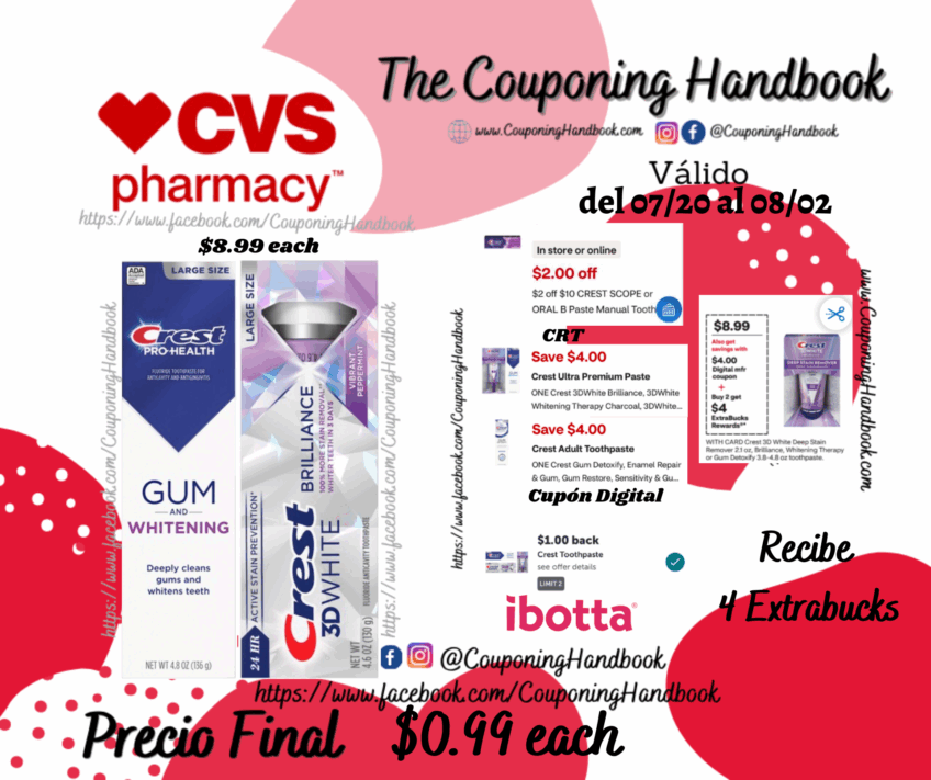 Productos Crest por $0.99