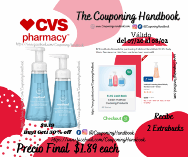 Method Foam Hand Wash, 10 OZ por $1.89