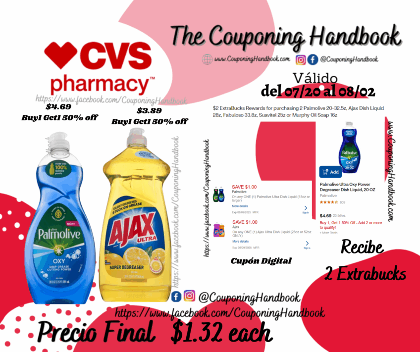Ajax y/o Palmolive por $1.32