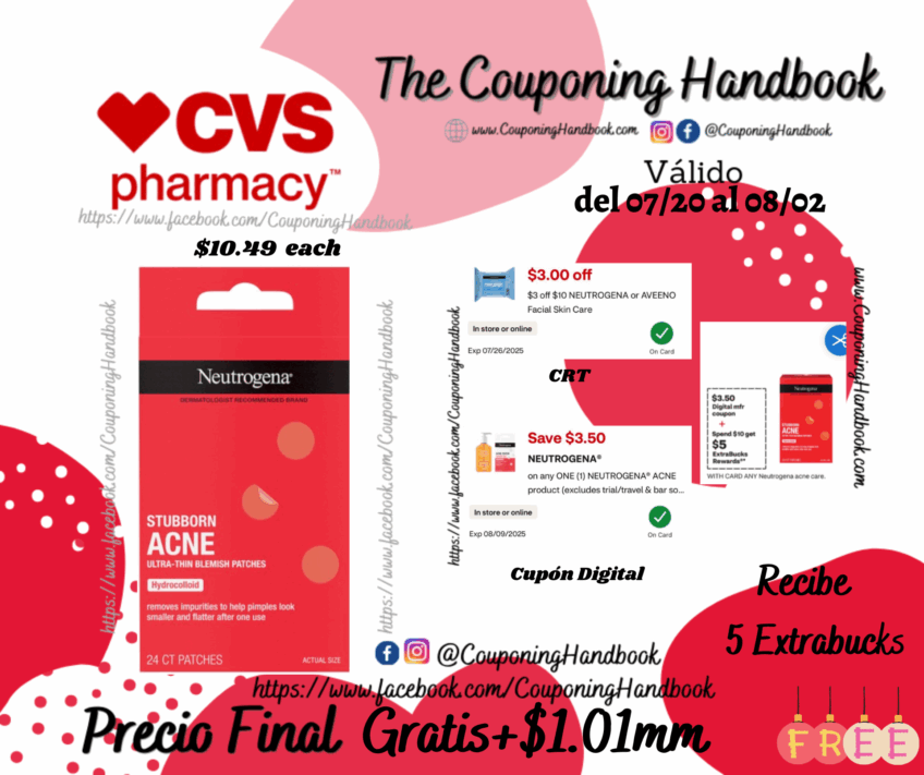 Neutrogena Stubborn Acne Hydrocolloid Blemish Patches Gratis