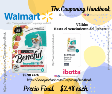 Purina Beneful Incredibites With Farm-Raised Beef Natural Small Breed Dry Dog Food With Added Vitamins, Minerals and Nutrients, 3.5 lb Bag por $2.48