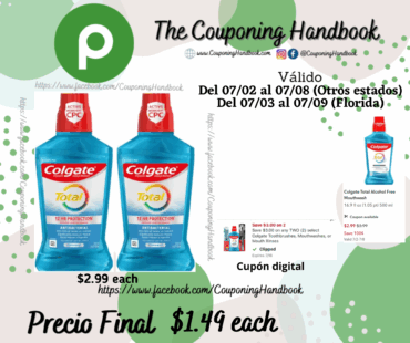 Colgate Total Pro-Shield Alcohol Free Mouthwash por $1.49