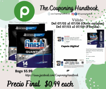 Finish Finish Quantum Dishwasher Detergent, Premium Dishwashing Pods, 14 ct por $0.99