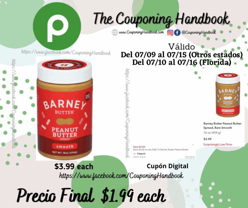 Barney Butter Peanut Butter Spread por $1.99