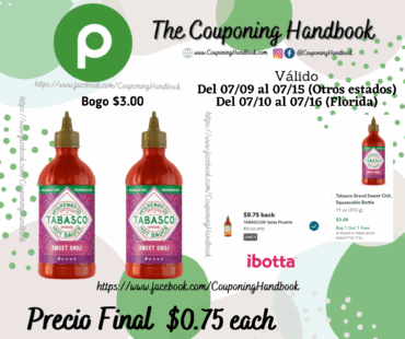 Tabasco Brand Sweet Chili, Squeezable Bottle por $0.75