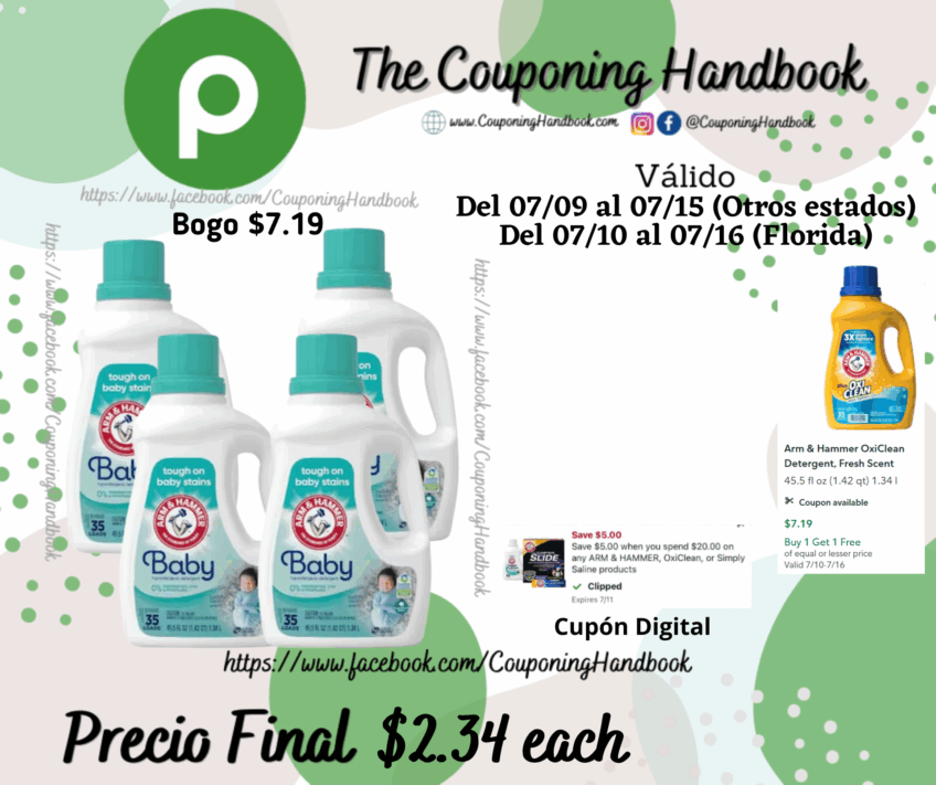 Arm & Hammer Detergent, Hypoallergenic, Cuddly Clean Scent, Baby por $2.34