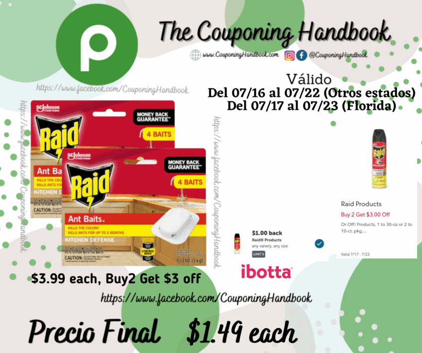 Raid Ant Baits Indoor Ant Killer – 0.12oz/4ct por $1.49