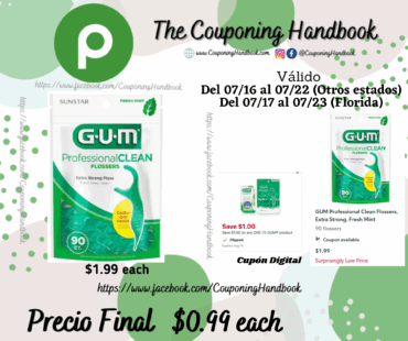 GUM Professional Clean Flossers, Extra Strong, Fresh Mint por $0.99