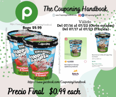 Ben & Jerry’s Ice Cream, Strawberries & Cream 28 fl oz por $0.99