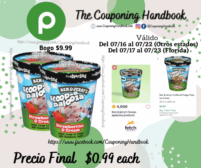 Ben & Jerry’s Ice Cream, Strawberries & Cream 28 fl oz por $0.99