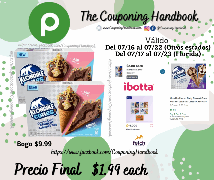 Klondike Frozen Dairy Dessert Cone por $1.99