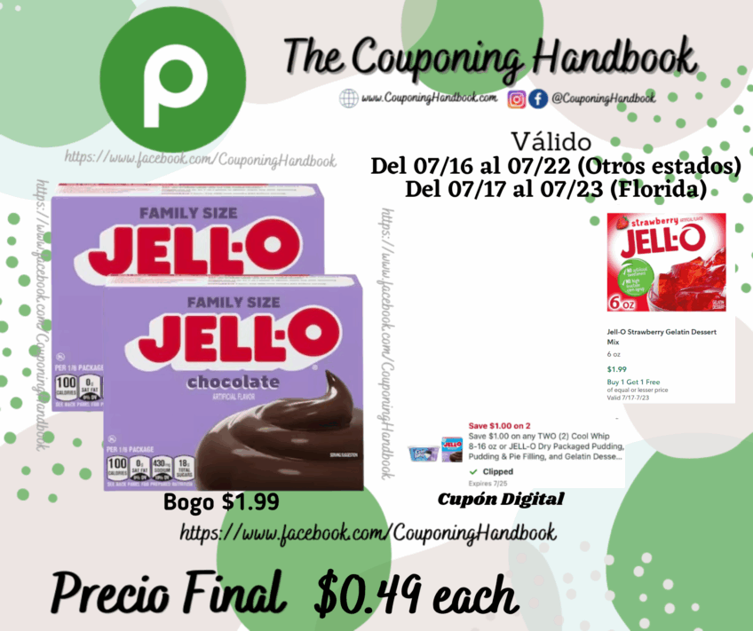 Jell-O Pudding & Pie Filling, Family Size por $0.49