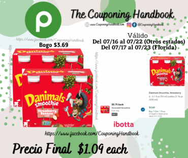 Danimals Smoothie por $1.09