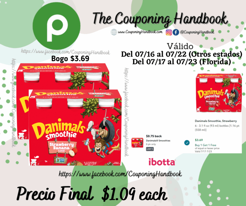 Danimals Smoothie por $1.09