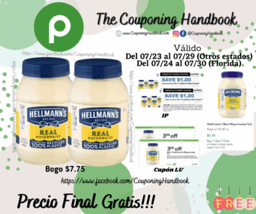 02 Hellmann’s Real Mayonnaise 30 oz Gratis