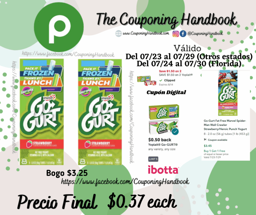 Go-Gurt Yogurt, Fat Free Strawberry por $0.37