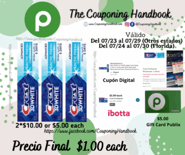 Crest 3D White Toothpaste, Fluoride Anticavity, Advanced, Arctic Fresh 3.3 oz por $1.00