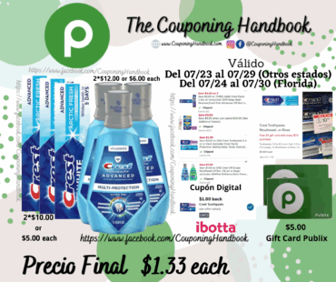 Productos Crest por $1.33