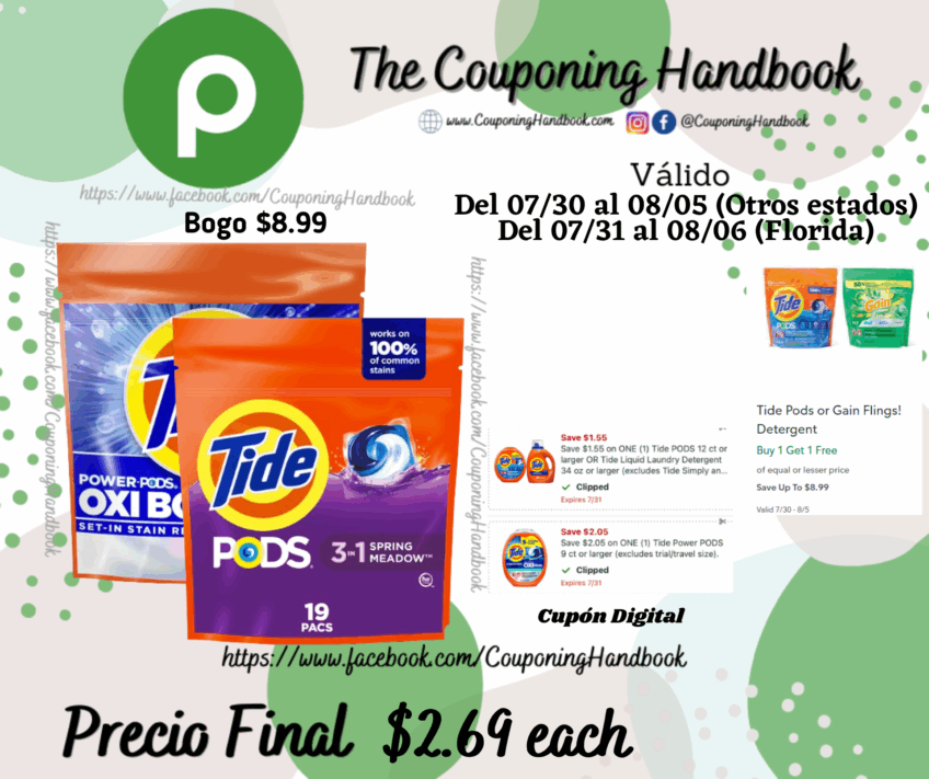 Productos Tide por $2.69