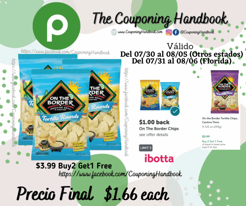 On the Border 10.5 oz Tortilla Rounds 10.5 oz por $1.66