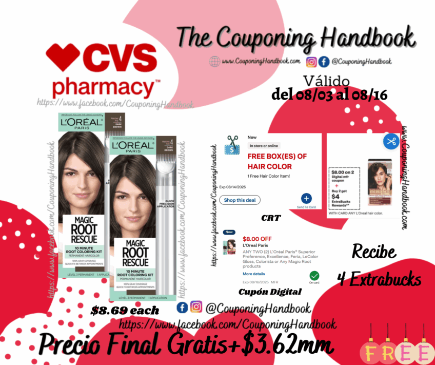 02 L’Oreal Paris Magic Root Rescue 10 Minute Root Hair Coloring Kit Gratis mas Ganancia