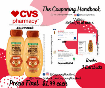 Garnier Whole Blends Shampoo/conditioner 12.5 Ounces por $1.99