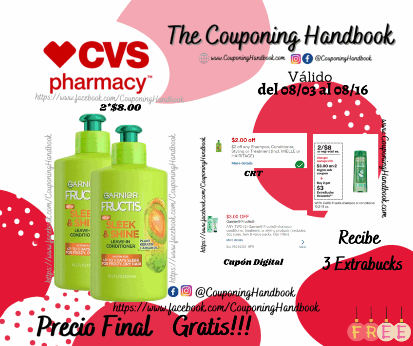 02 Garnier Fructis Sleek & Shine Intensely Smooth Leave-In Conditioning Cream Gratis