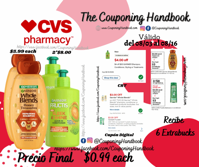 Productos Garnier por $0.99