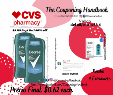 Degree 48-Hour Antiperspirant & Deodorant Stick, Cool Rush, 1/Pack por $0.62