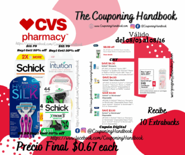 Productos Schick por $0.67
