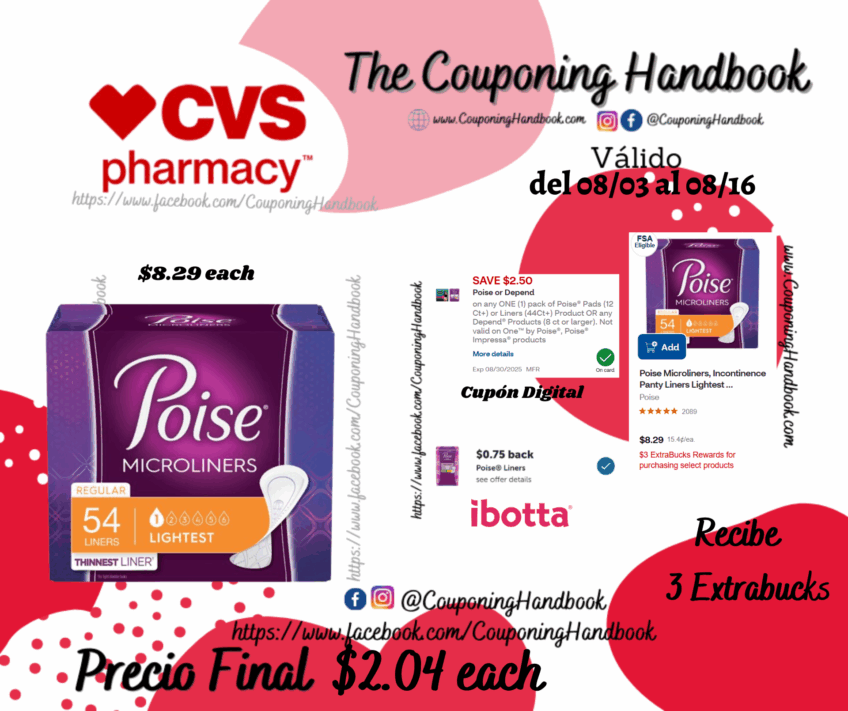 Poise Microliners, Incontinence Panty Liners Lightest Absorbency por $2.04