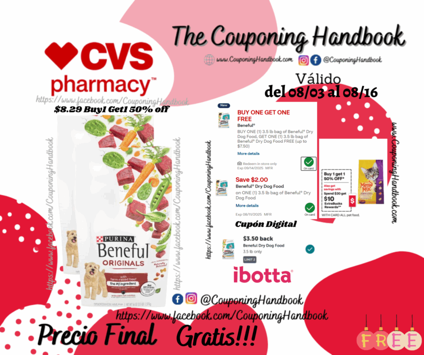 02 Dog Food & Treats Beneful Originals Dog Food, Real Beef, 3.5 lb Gratis