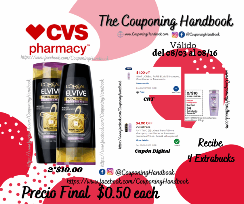 L’Oreal Paris Elvive Total Shampoo or conditioner por $0.50