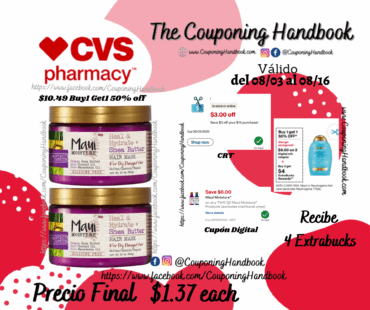 Maui Moisture Heal & Hydrate Shea Butter Hair Mask, 12 OZ por $1.37