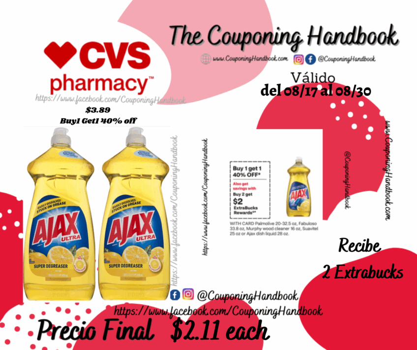 Ajax Super Degreaser Lemon, 28 oz por $2.22