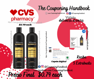 TRESemme Rich Moisture Shampoo, 16.5 OZ por $0.79