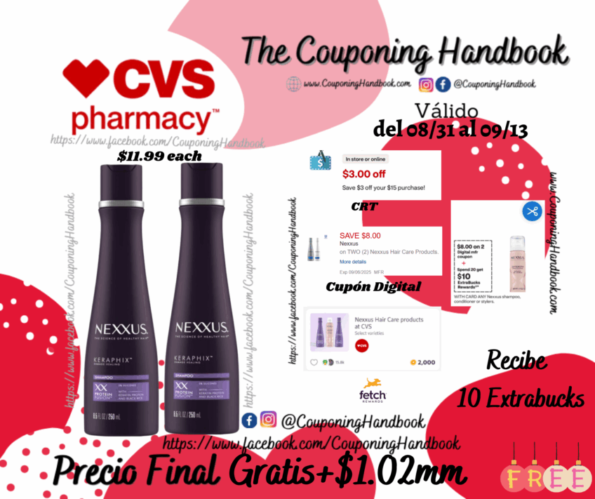 02 Nexxus Keraphix Keratin Shampoo, 8.5 OZ Gratis